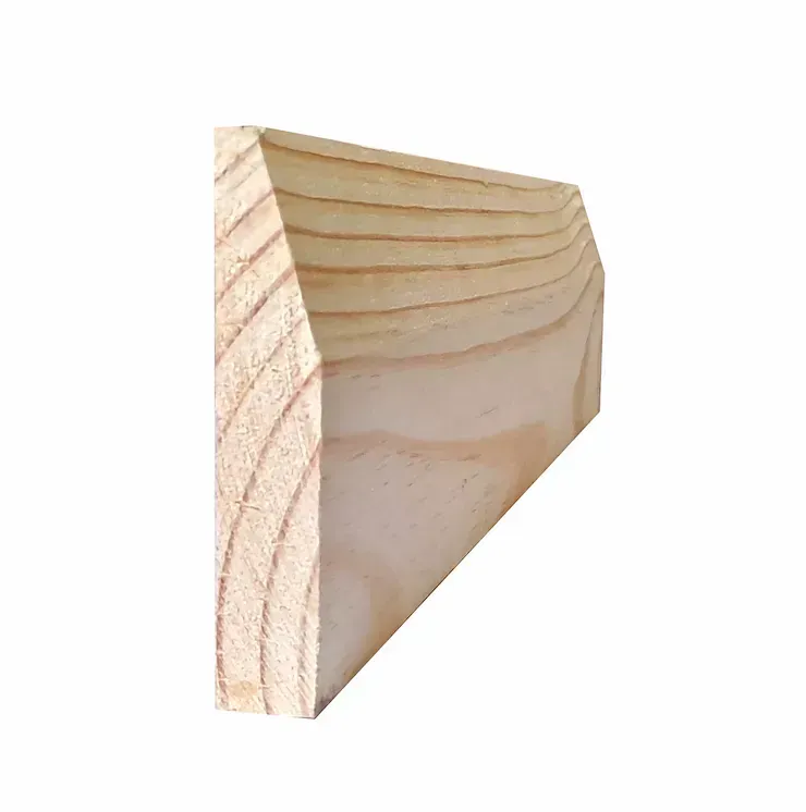 A piece of wood that looks like a triangle on a white background