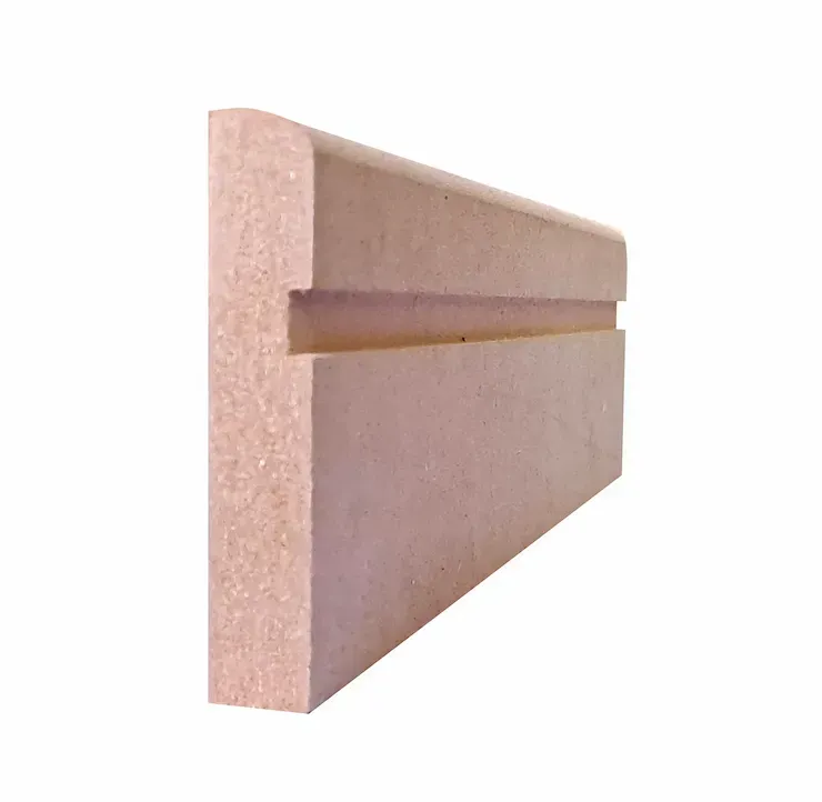 A piece of wood that looks like a brick on a white background