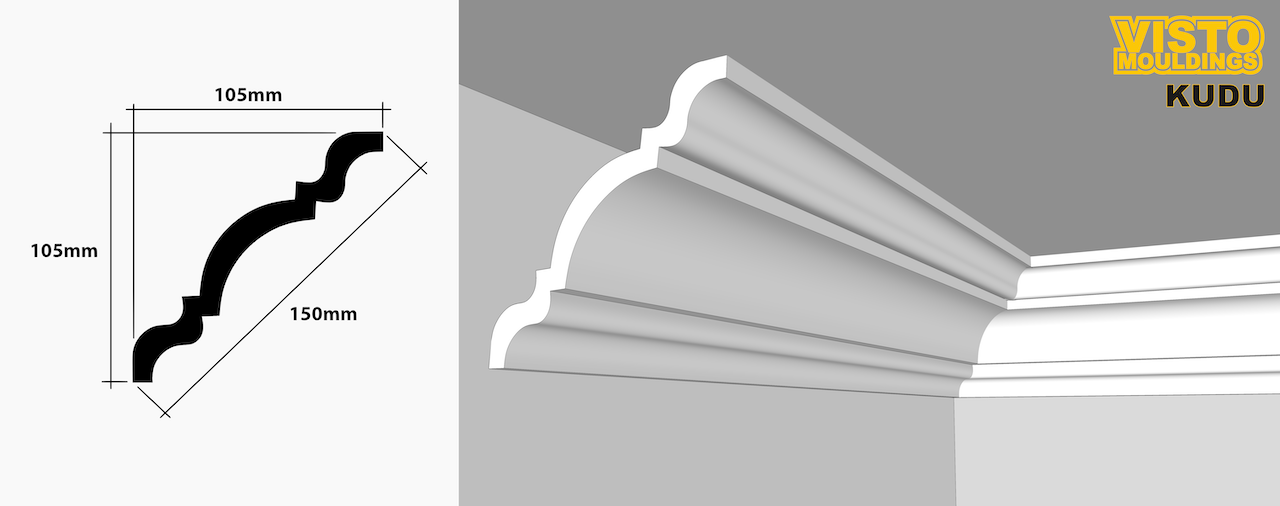 A picture of a cornice next to a picture of a cornice.