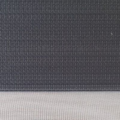 A close up of a black and white fabric with a grid pattern.