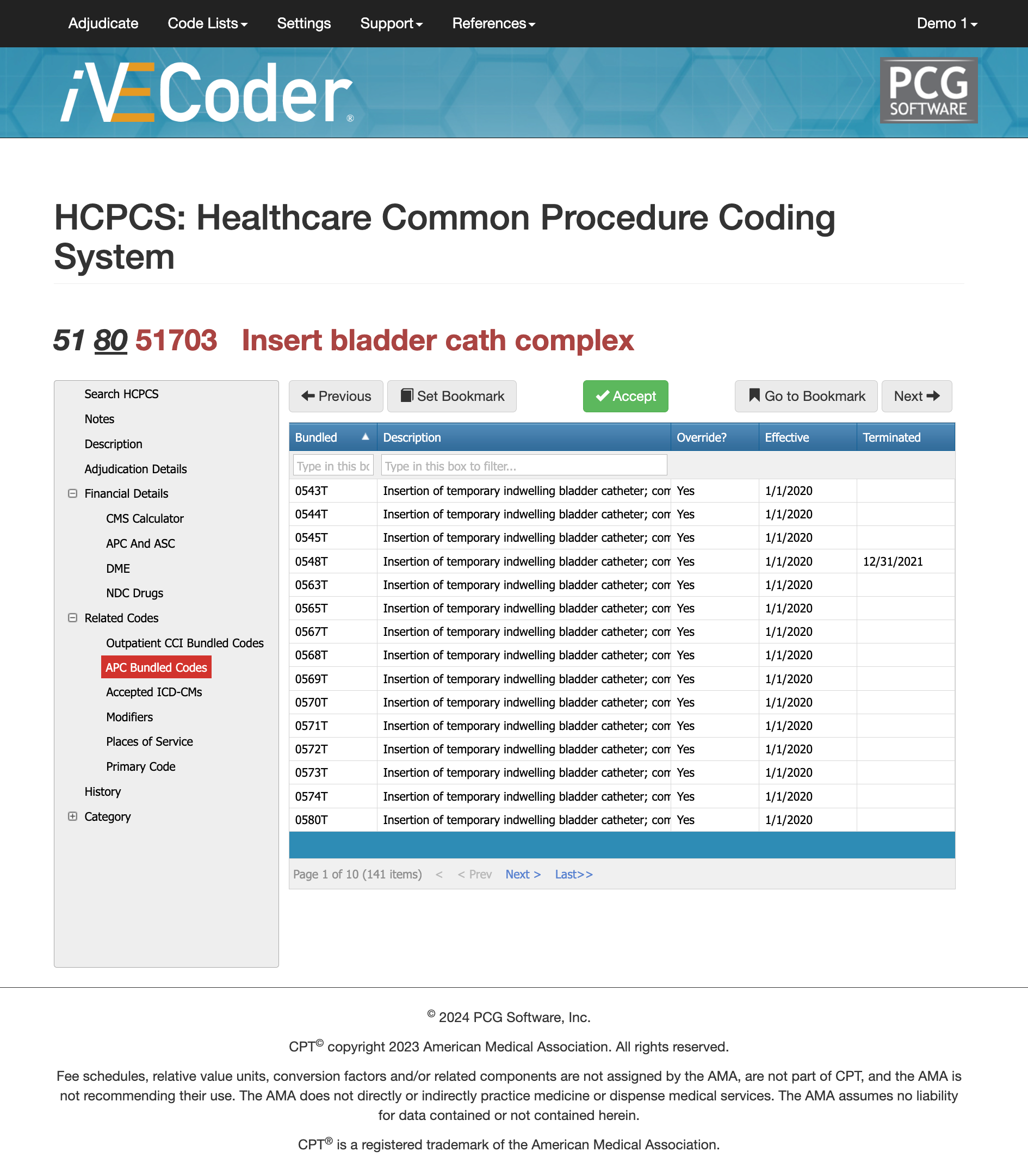 cpt code 51703,apc and asc 51703