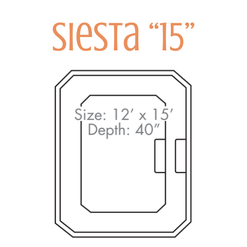 Diagram of a swimming pool labeled