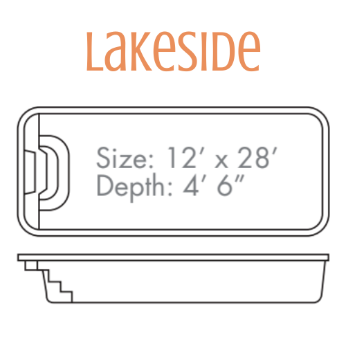 Diagram of a rectangular swimming pool labeled