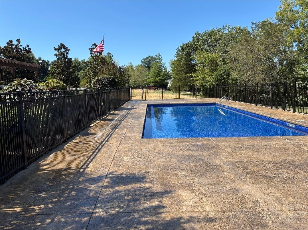 Pool hardscaping and landscaping