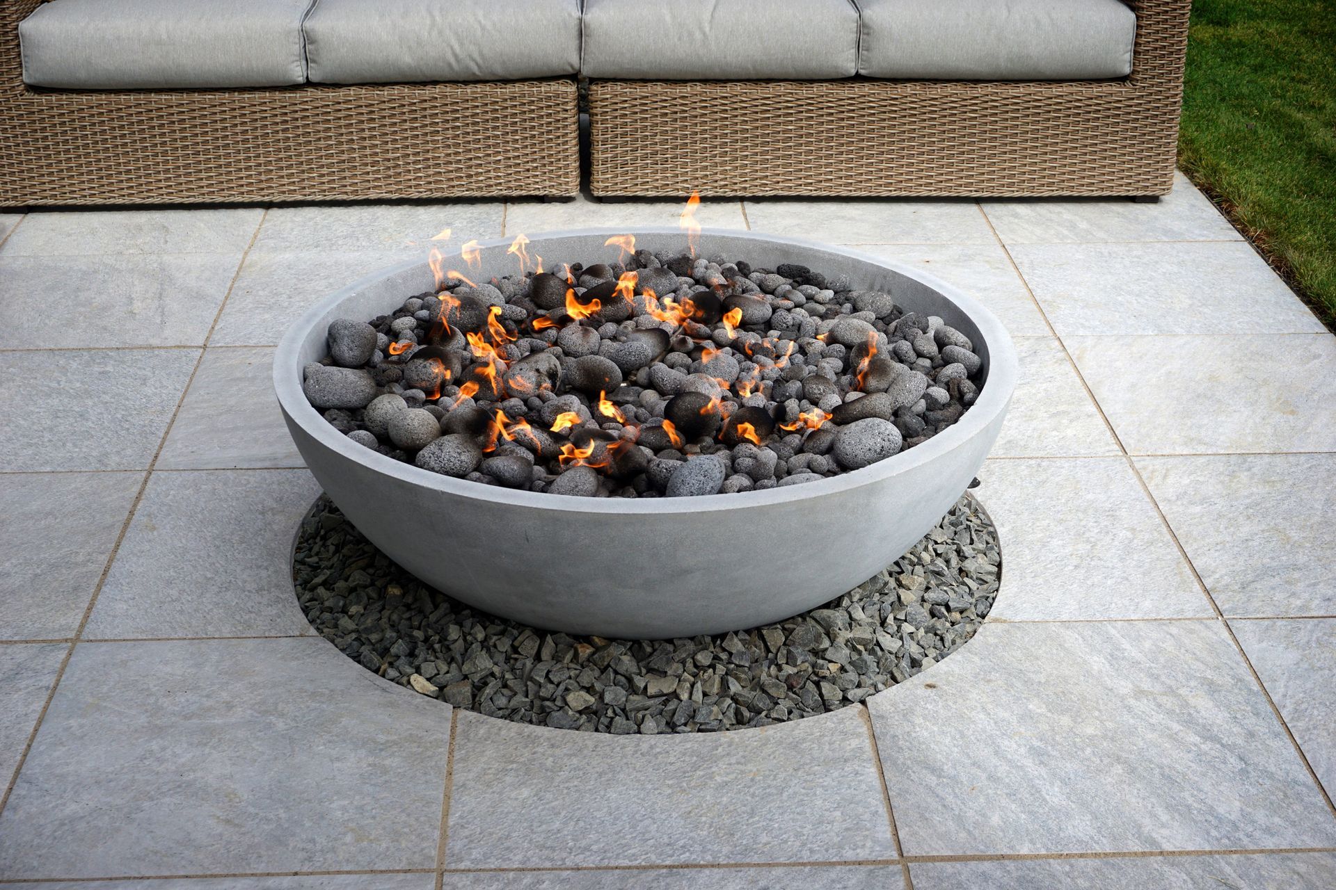 Outdoor fireplace installation