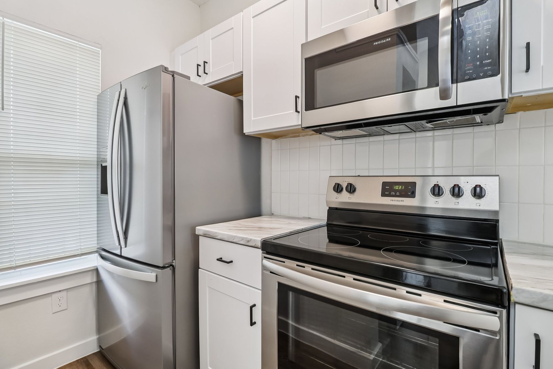 Photo of a kitchen with appliances.