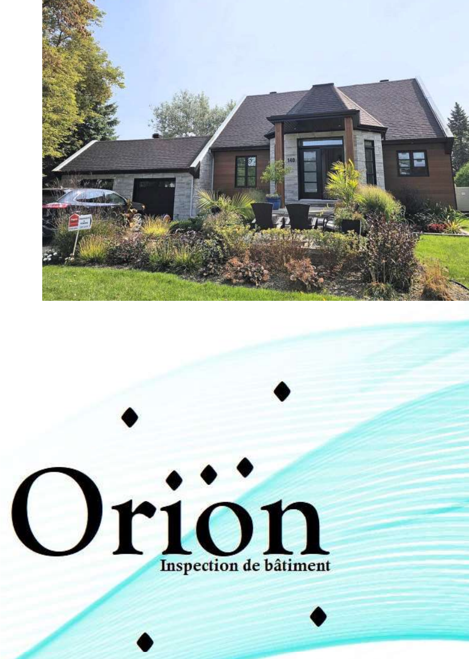 House exterior with a blue and black Orion logo with text 