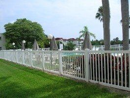 White Fence around Pool, Fence Contractors in St. Petersburg, FL