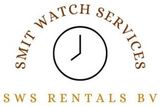 Logo voor Smit Watch Services SWS Rentals BV, met een rond klokpictogram met een korte lijn in het midden.