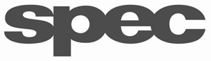 A close up of the spec logo on a white background.