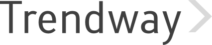 The word trendway is written in black and white on a white background.