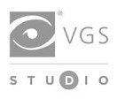 A logo for vgs studio with an eye in a square.