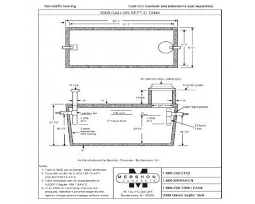 2000 Gallon Septic Tank