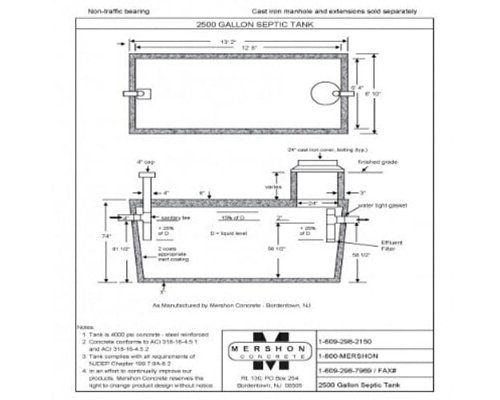 2500 Gallon Septic Tank