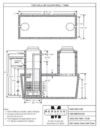 1350 Gallon Clear Well Tank