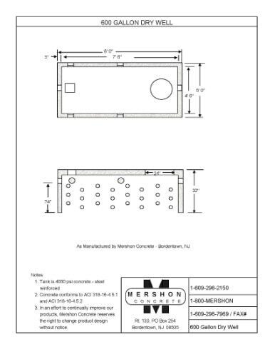600 Gallon Dry Well