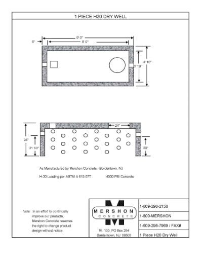 1 Piece h2o Dry Well