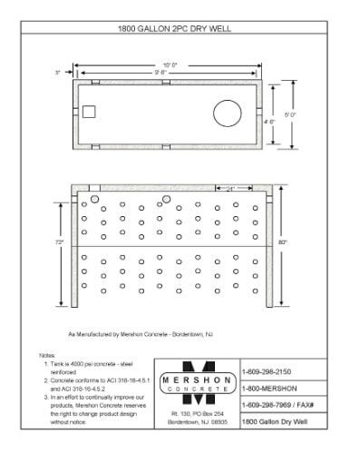 1800 Gallon 2pc Dry Well