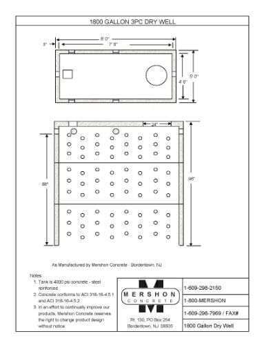 1800 Gallon 3pc Dry Well