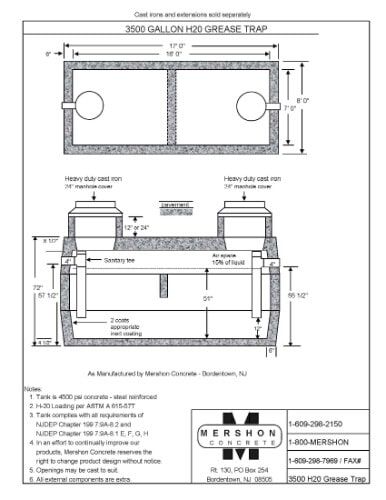 3500 Gallon h2o Grease Trap
