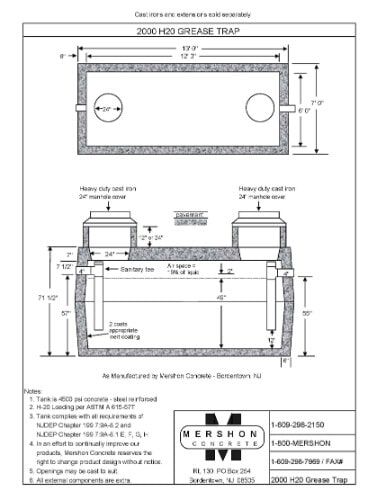 2000 h2o Grease Trap