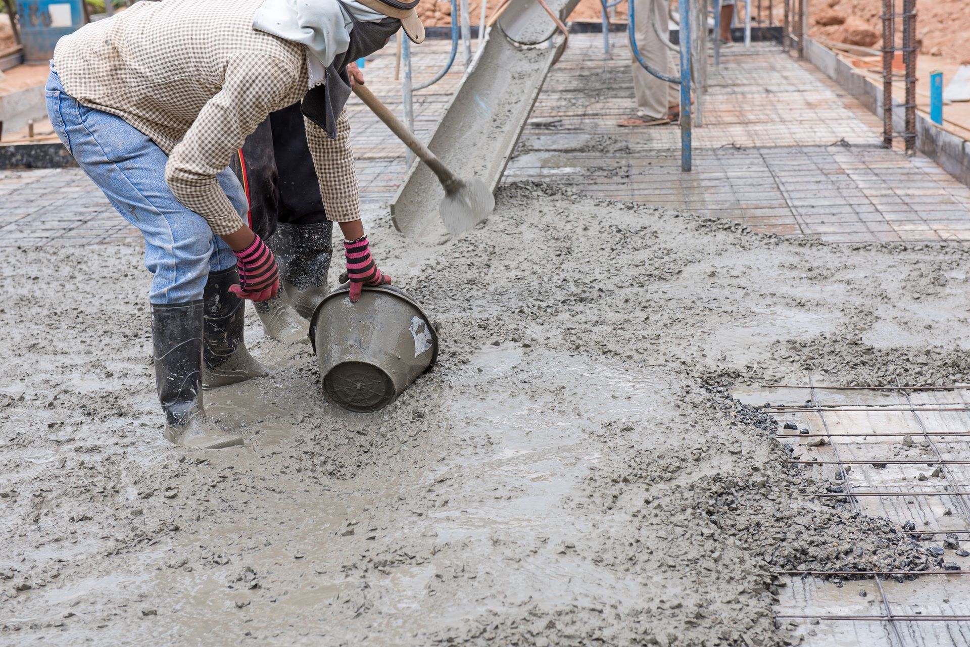 Mixing concrete