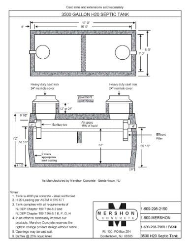 3500 Gallon h2o Septic Tank