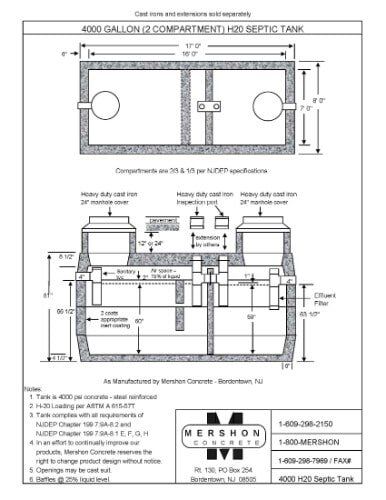 4000 Gallon (2Compartment) h2o septic Tank