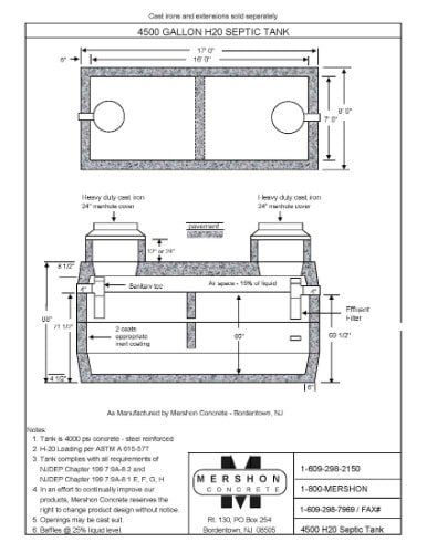 4500 Gallon h2o Septic Tank