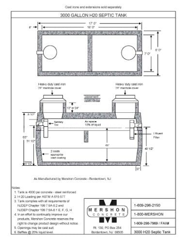 3000 Gallon h2o Septic Tank