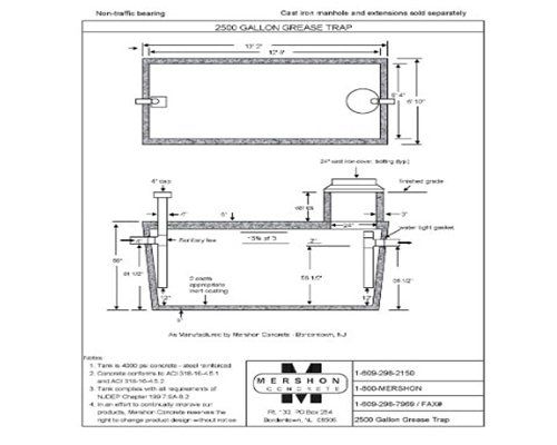 2500 Gallon Grease Trap