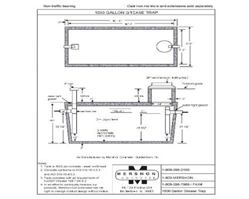 1500 Gallon Grease Trap