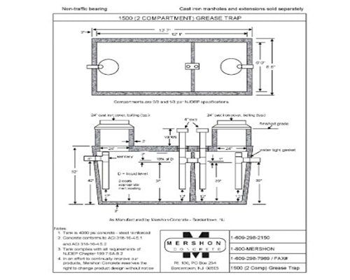 1500 (2 Compartment) Grease Trap