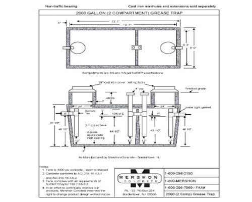 2000 (2 Compartment) Grease Trap