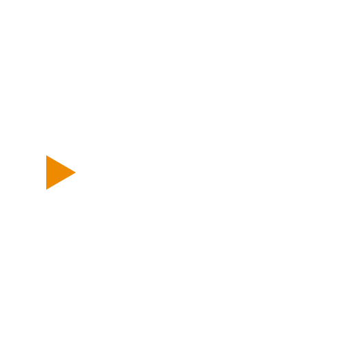 Un fondo blanco con un triángulo naranja forma el logo de Youtube