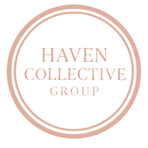 Logo: "Haven Collective Group" in pink letters within a pink circle.