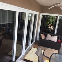 White Hurricane sliding door