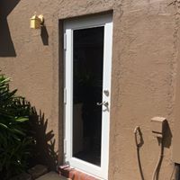 White Mr. Glass side garage door