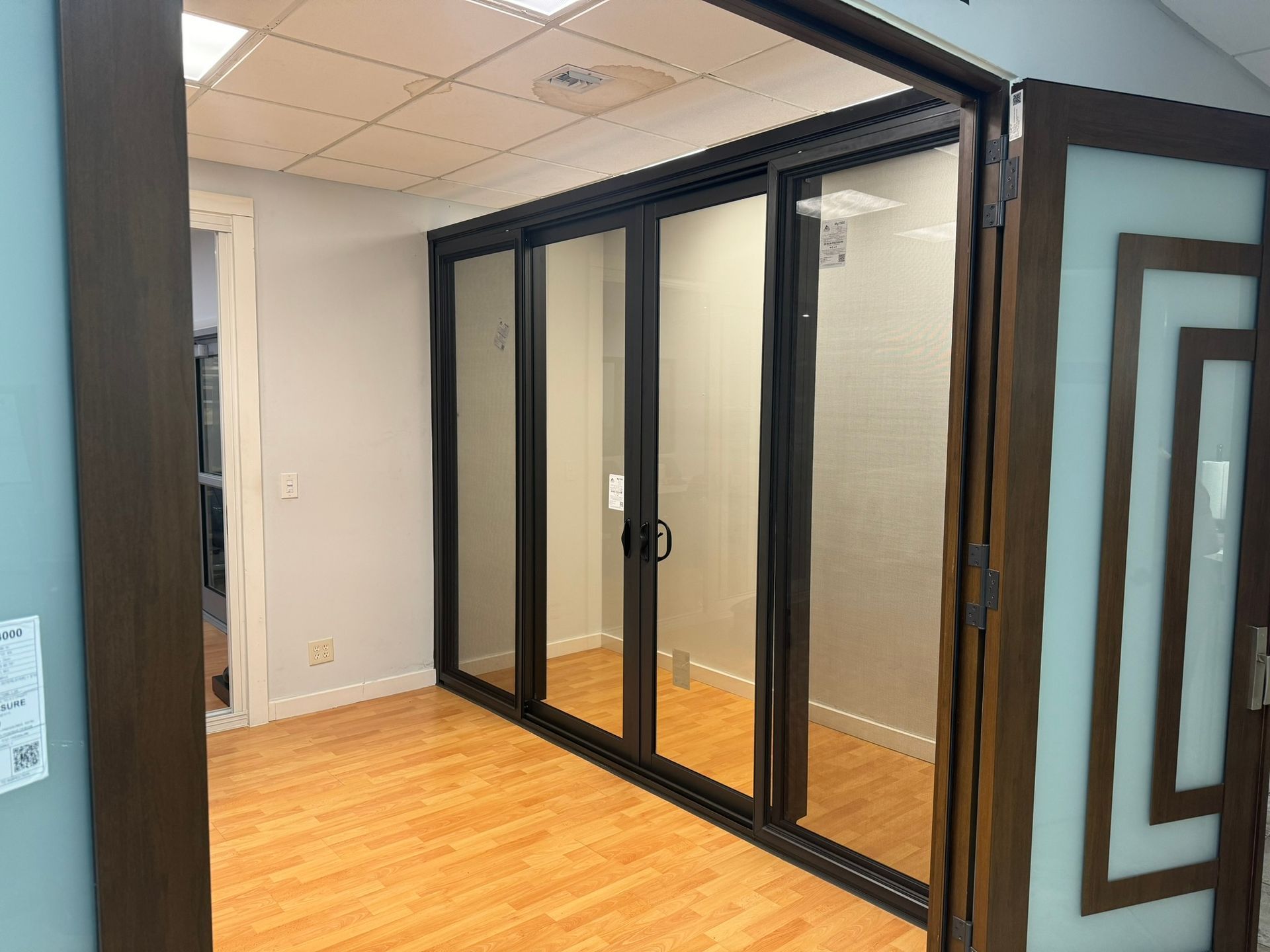 Bronze sliding glass door