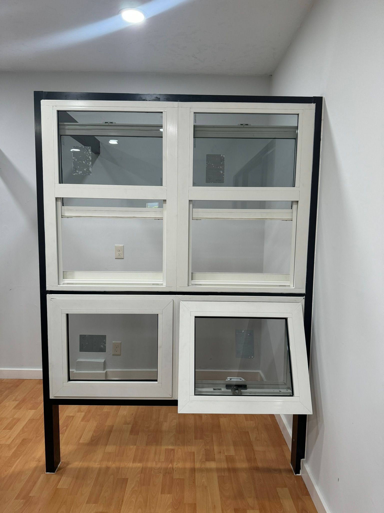 Single hung windows on top of opened casement windows