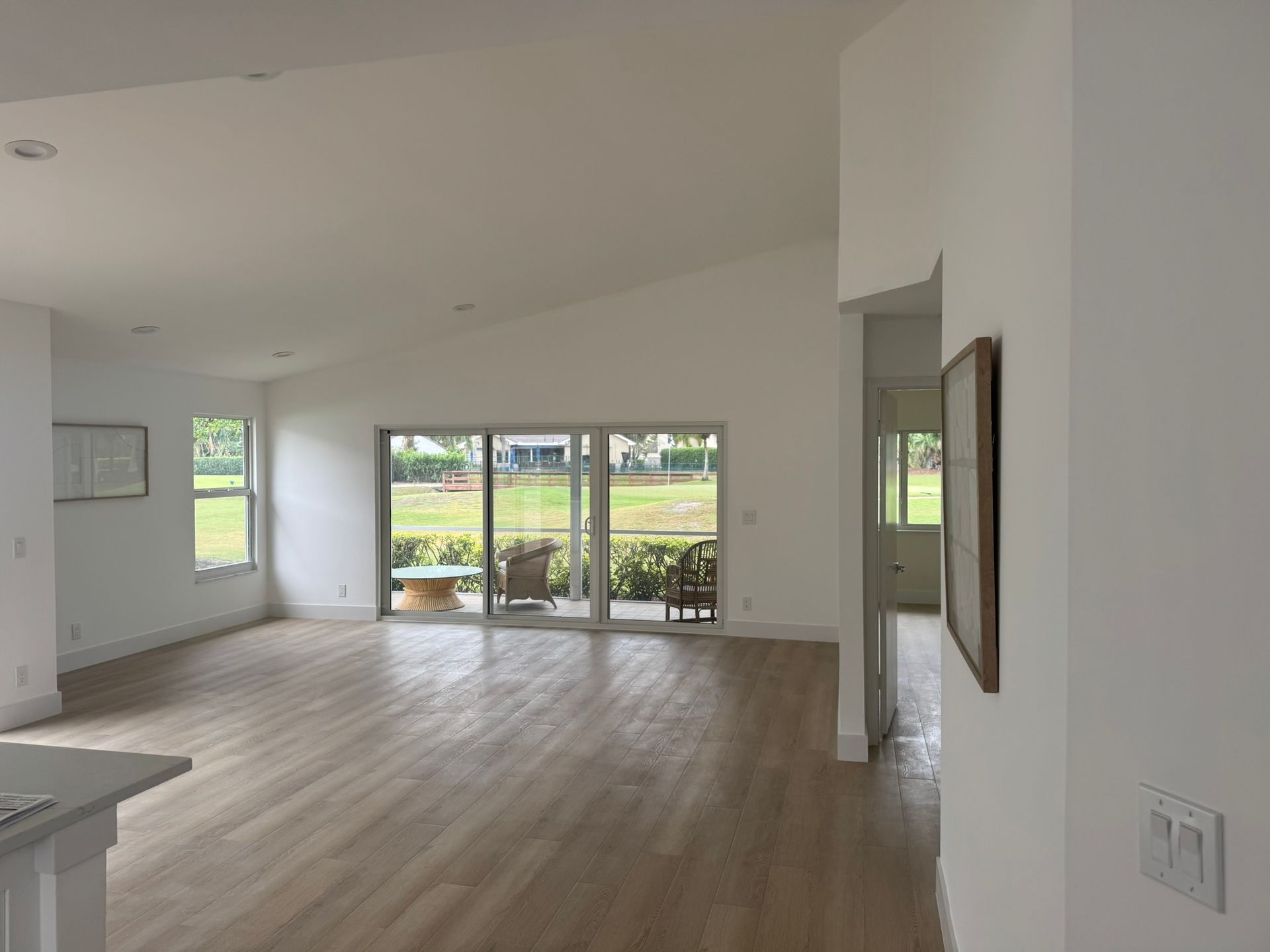 Sliding glass Door leading to patio. 