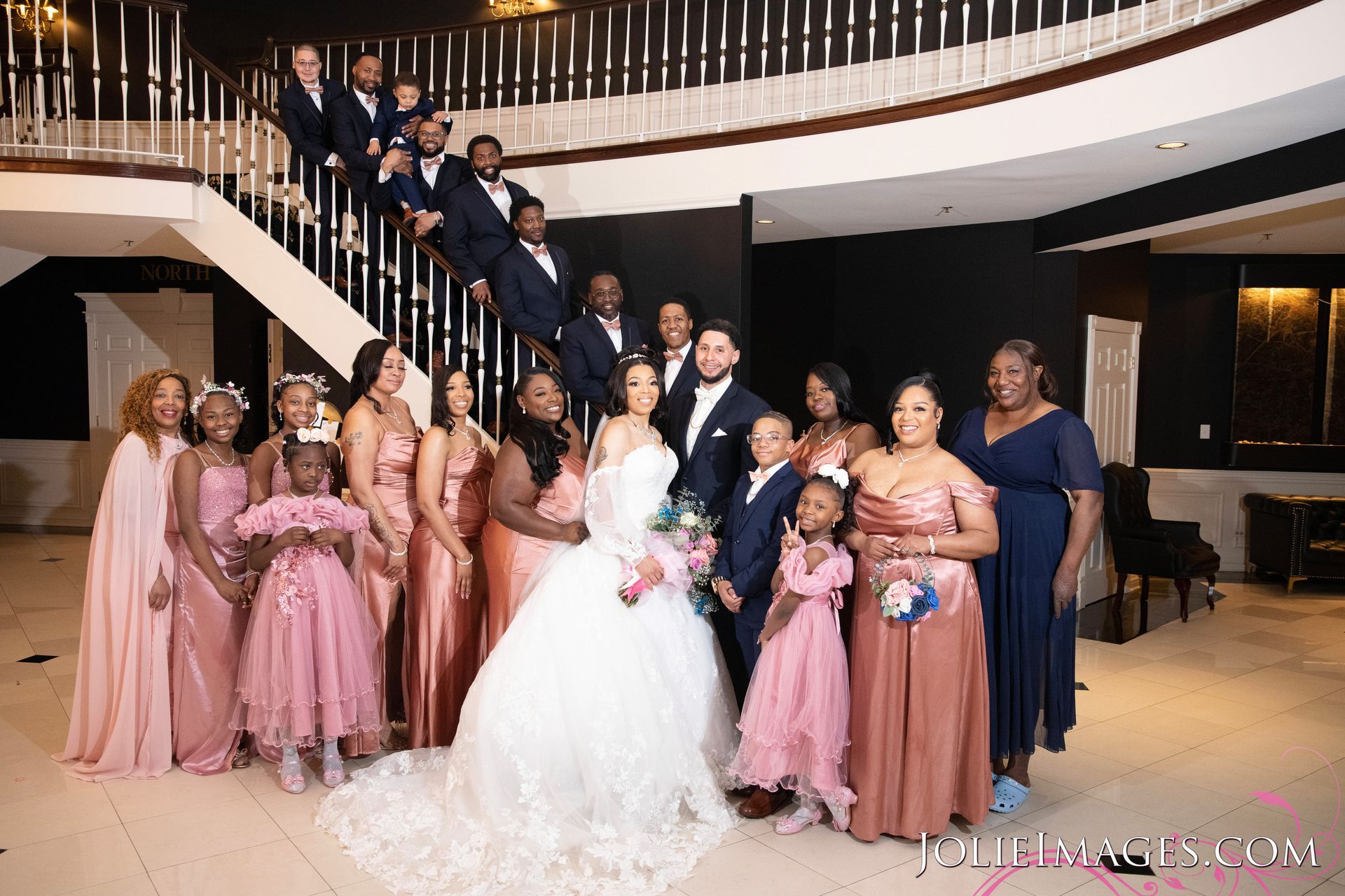 Bridal Party on Stairs