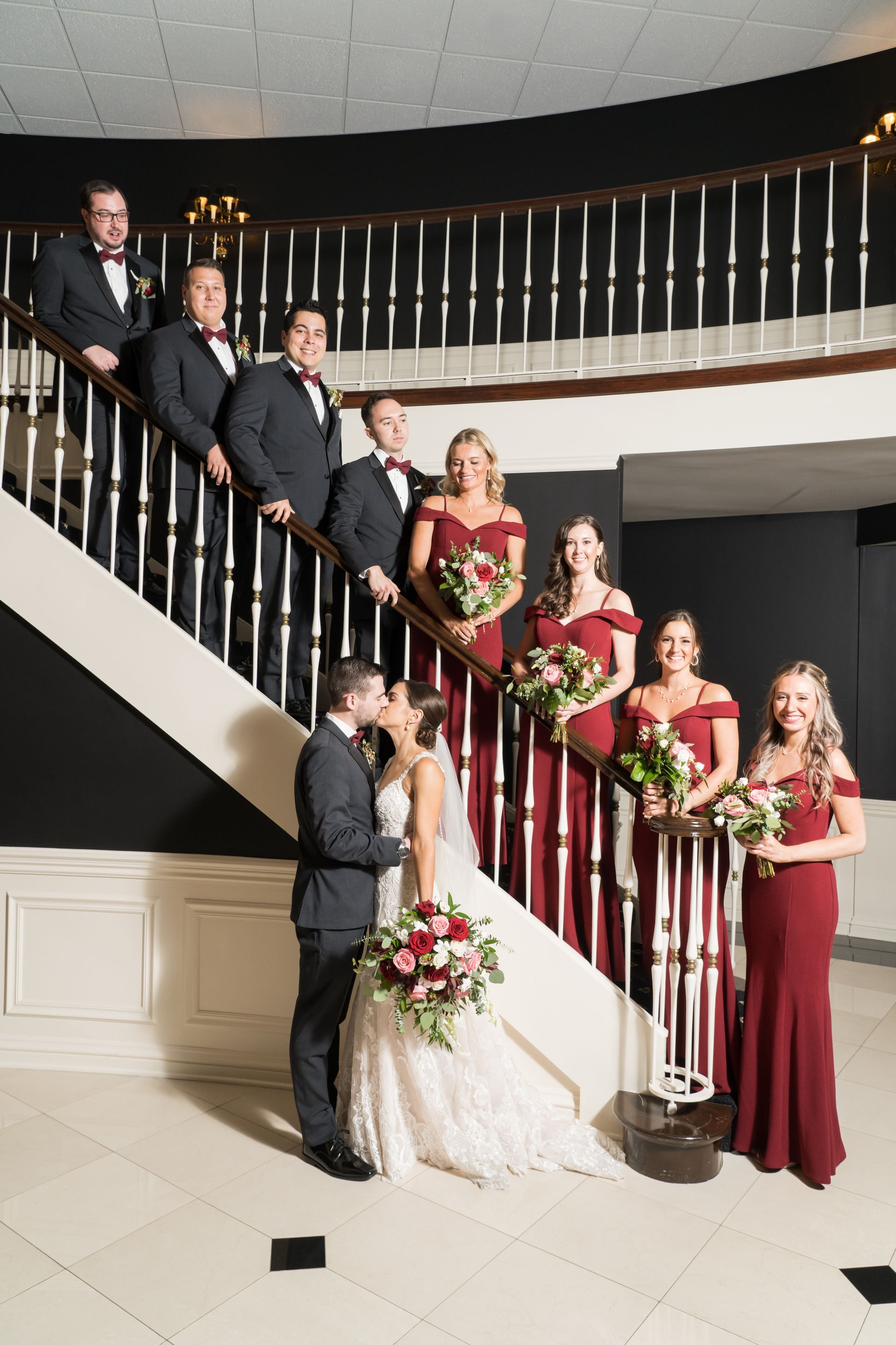 Bridal Party on stairs 