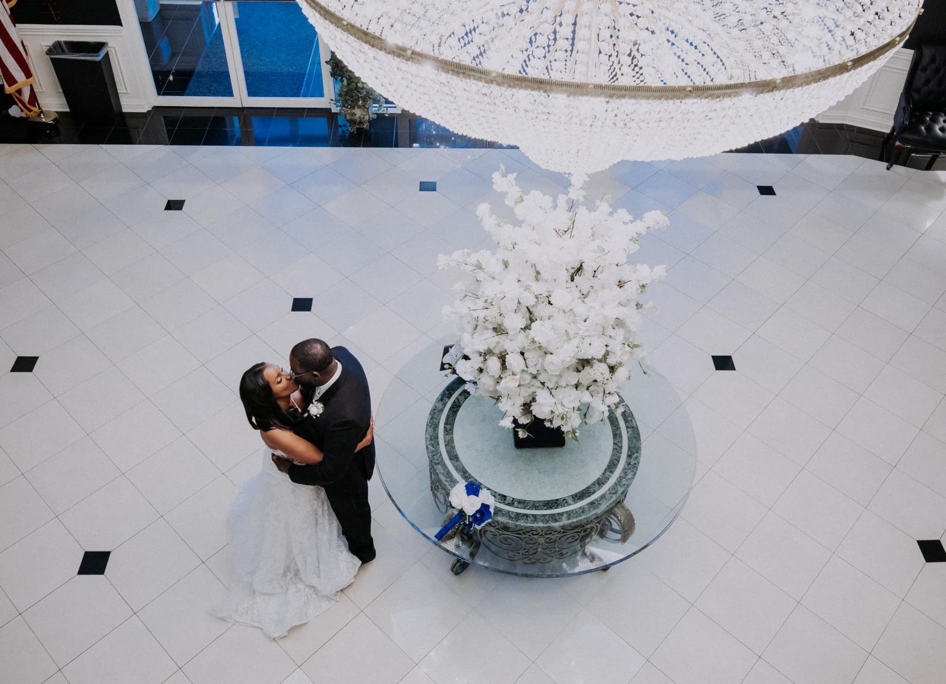 Bride and Groom in lobby
