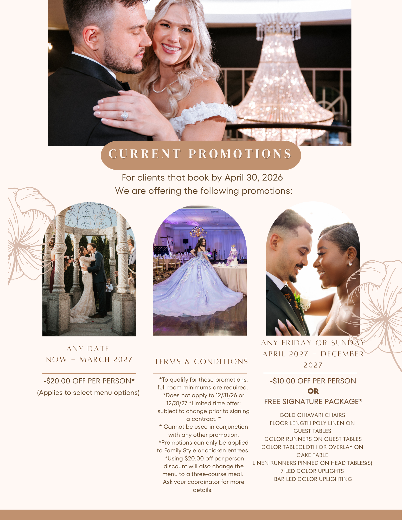 Current discounts and promotions