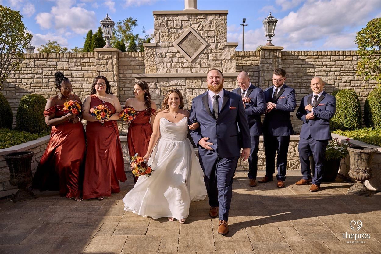 Bridal Party in courtyard