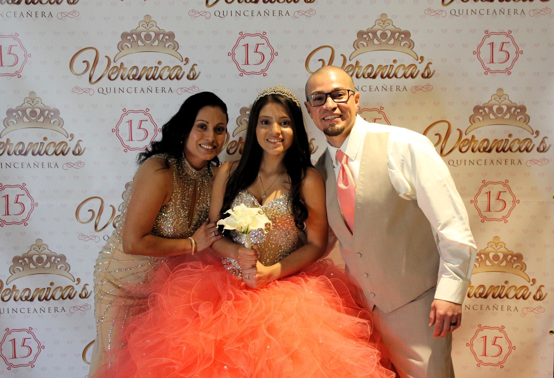 quinceañera with parents