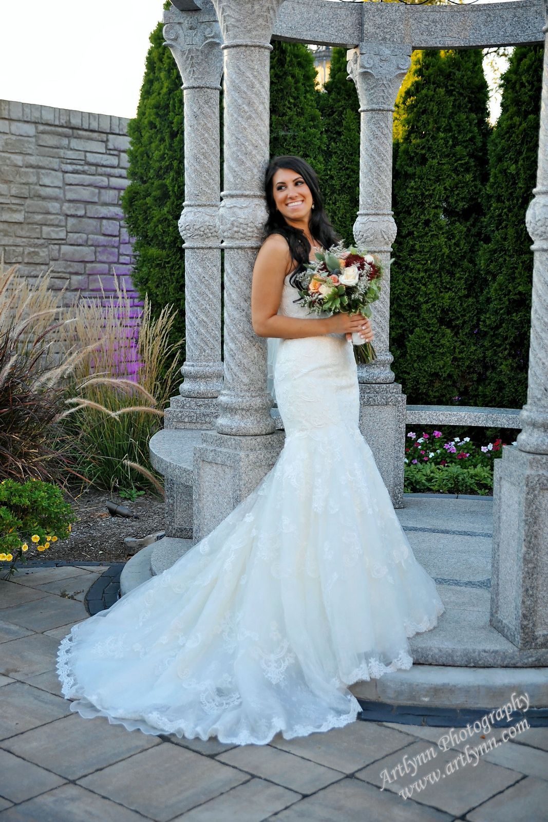 Bride in gazebo