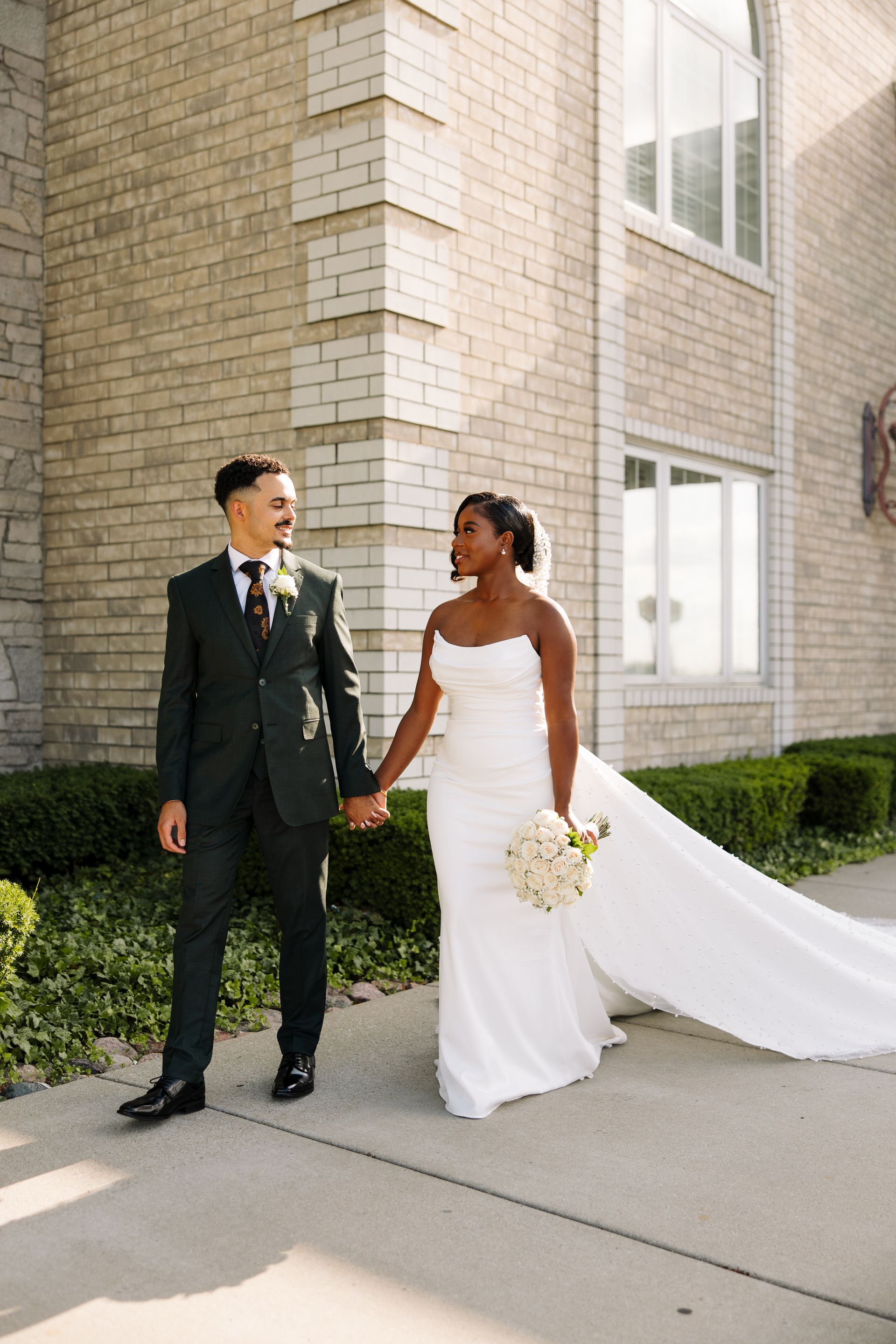Bride and Groom outside of venue