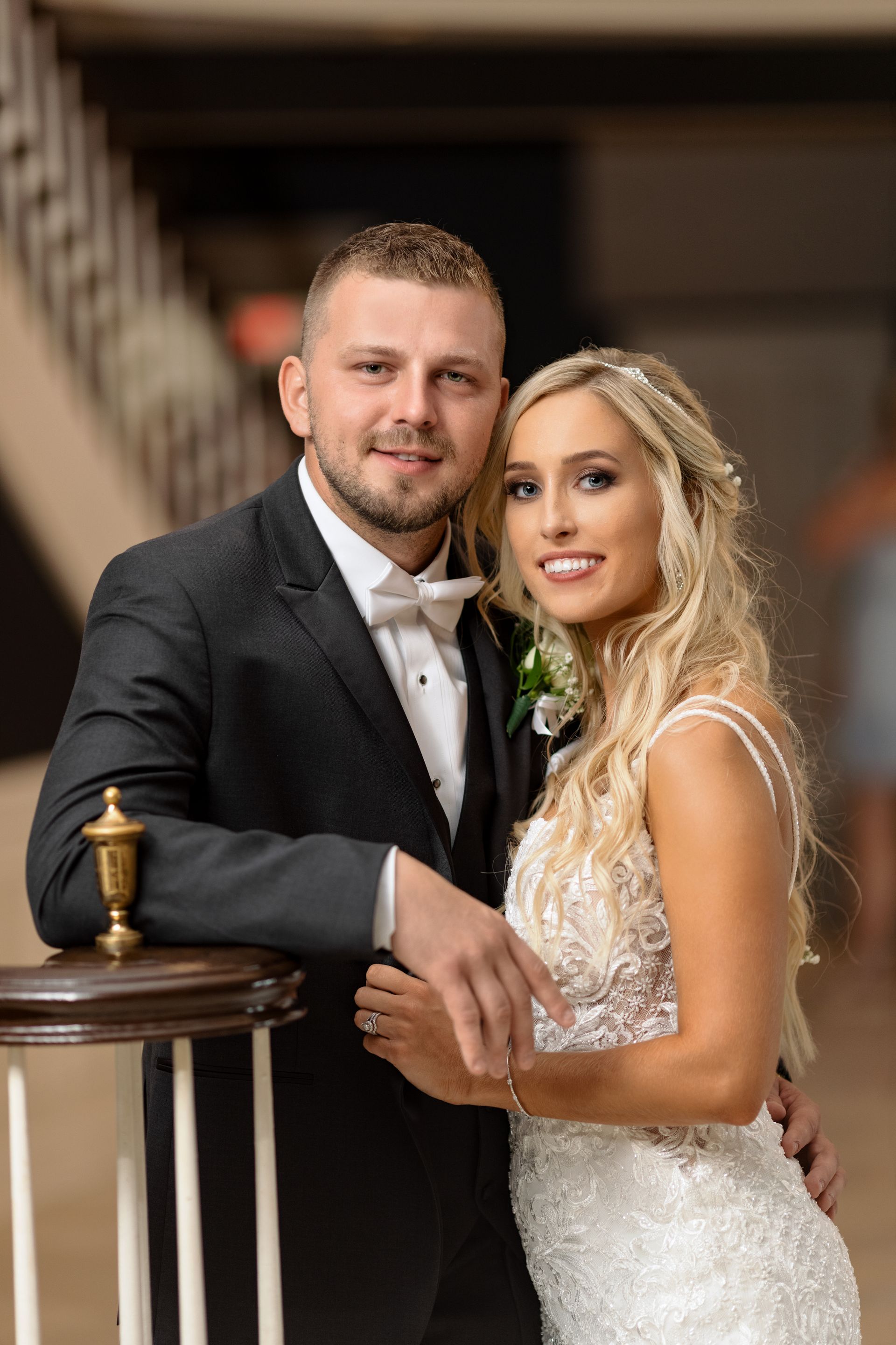 Bride and Groom in lobby 
